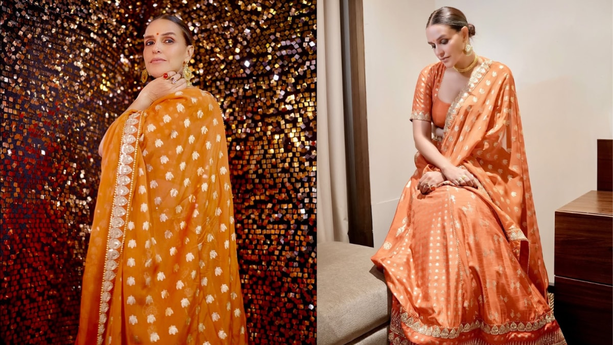 Neha Dhupia’s ‘Orange-inal’ Look In House Of Masaba Is Pure Zest
