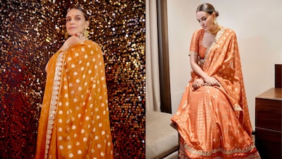 Neha Dhupia in House Of Masaba for the festive season