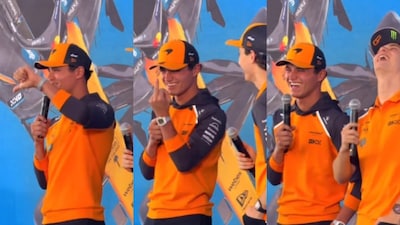 Lando Norris and Oscar Piastri shared a hilarious moment with the Austin crowd (X)
