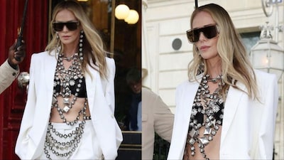 Charlize Theron wore a Givenchy top. 