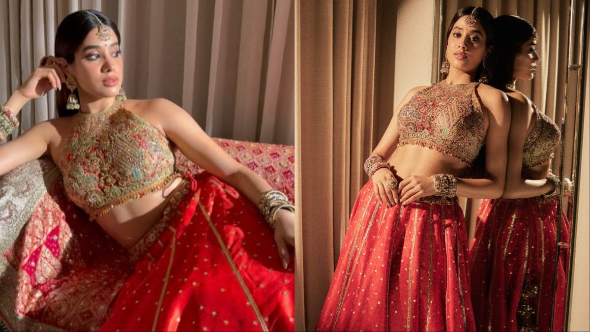 <div>Janhvi Kapoor’s Regal Red Rimple & Harpreet Lehenga Redefines Desi Glamour</div>