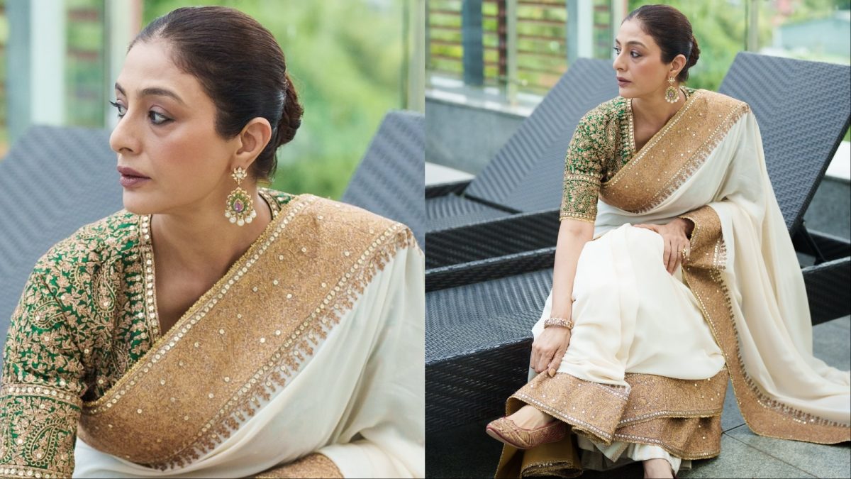 Tabu’s Ivory And Gold Saree Moment Is Everything Your Diwali Wardrobe Needs