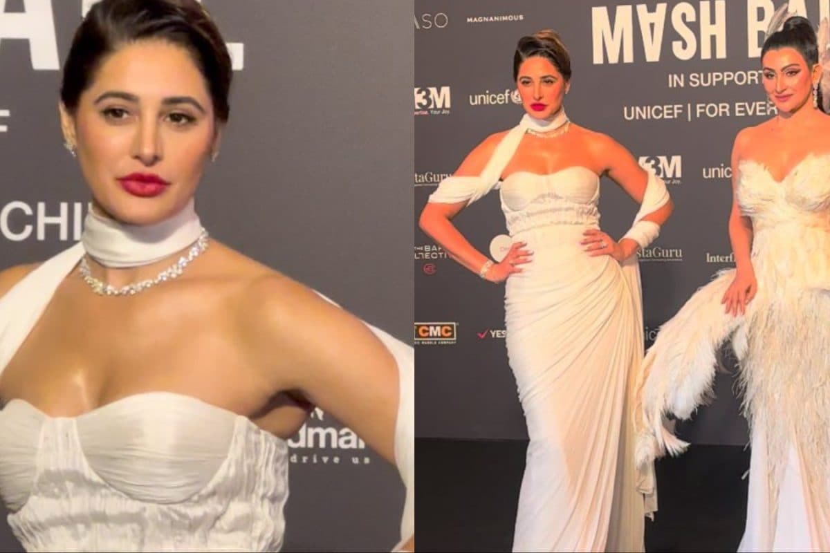 Nargis Fakhri Shines In Chic White Gown At Shalini Passi's Star-Studded MASH Ball