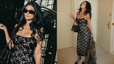 Kylie Jenner attended the Miu Miu show at Paris Fashion Week. 
