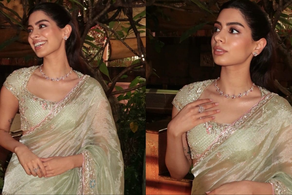 How Khushi Kapoor Perfected The Art Of Quiet Luxury In A Sage Green Saree