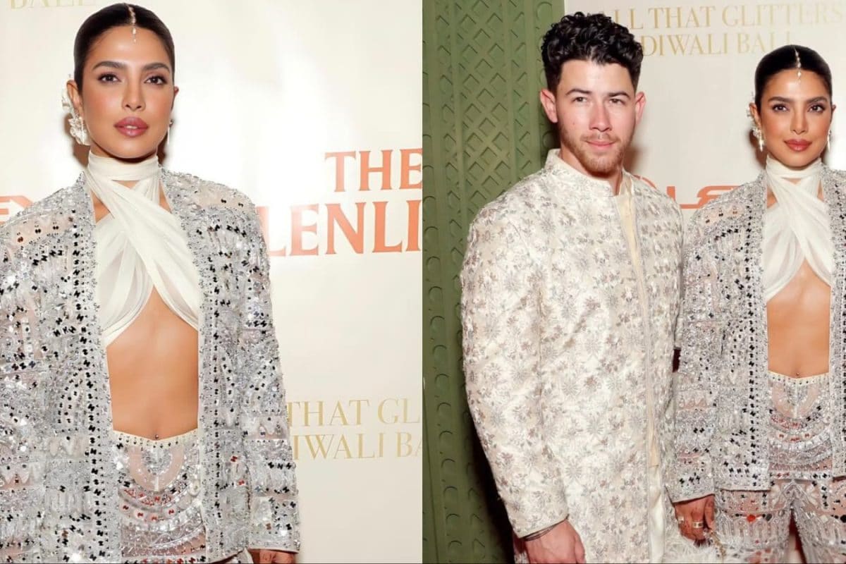 Priyanka Chopra And Nick Jonas Serve An Ivory Glam Moment At Diwali Bash In NYC