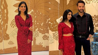 Isha Ambani Dazzles In Scarlet Sequins For Her Jamnagar Birthday Bash |  Fashion News - News18