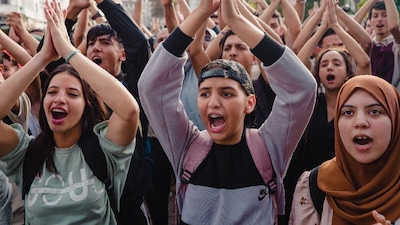People protest against corruption and calling for healthcare and education reform, in Casablanca, Morocco. (IMAGE: AP PHOTO) 
