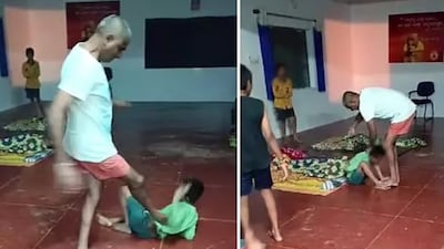 The incident reportedly left the boy injured, yet the teacher continued to assault him. (X)