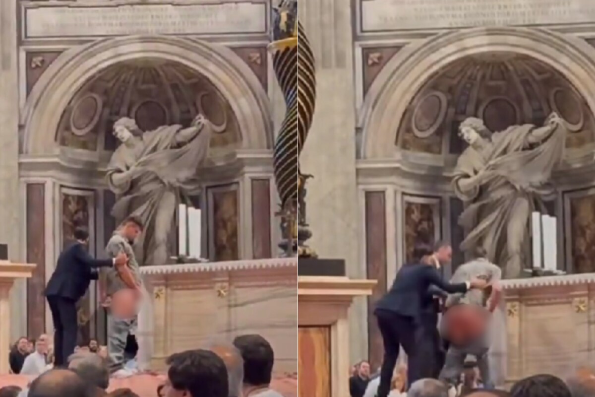 Man Urinates On St Peter's Basilica Altar During Holy Mass, Shocks Vatican | Video thumbnail