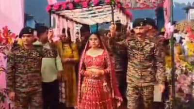 The soldiers escorted the bride to the wedding mandap. (Image Credit: X)