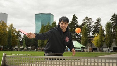 Neeraj Chopra playing table tennis