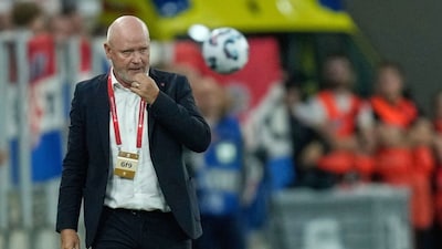 FILE - Czech Republic's coach Ivan Hasek reacts during a World Cup 2026 group L qualifying soccer match between Croatia and Czech Republic at the Opus Arena in Osijek, Croatia, on June 9, 2025. (AP Photo/Darko Bandic, File)

