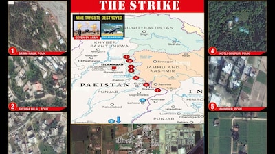 This image from the May edition of Indian Army's monthly magazine 'Baatcheet' shows the terror sites in Pakistan and PoK that were targeted by the Indian military during 'Operation Sindoor'. (Image: Indian Army/PTI)