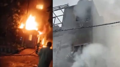 Fire Breaks Out At Private Company Building In Noida (ANI)