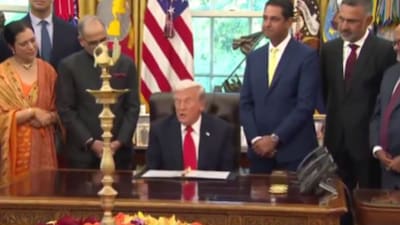 US President Donald Trump celebrates Diwali at the White House. (White House)