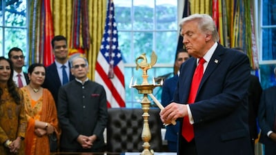 US President Donald Trump celebrates Diwali at the White House. (AFP)