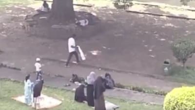 Capture from the video showing some Muslim women offering Namaz. (Medha Kulkarni/X)