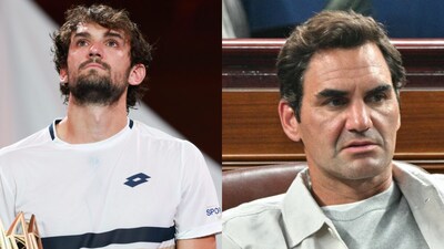 Vacherot was admittedly a bit startstuck with Federer watching him from the stands in Shanghai (X)