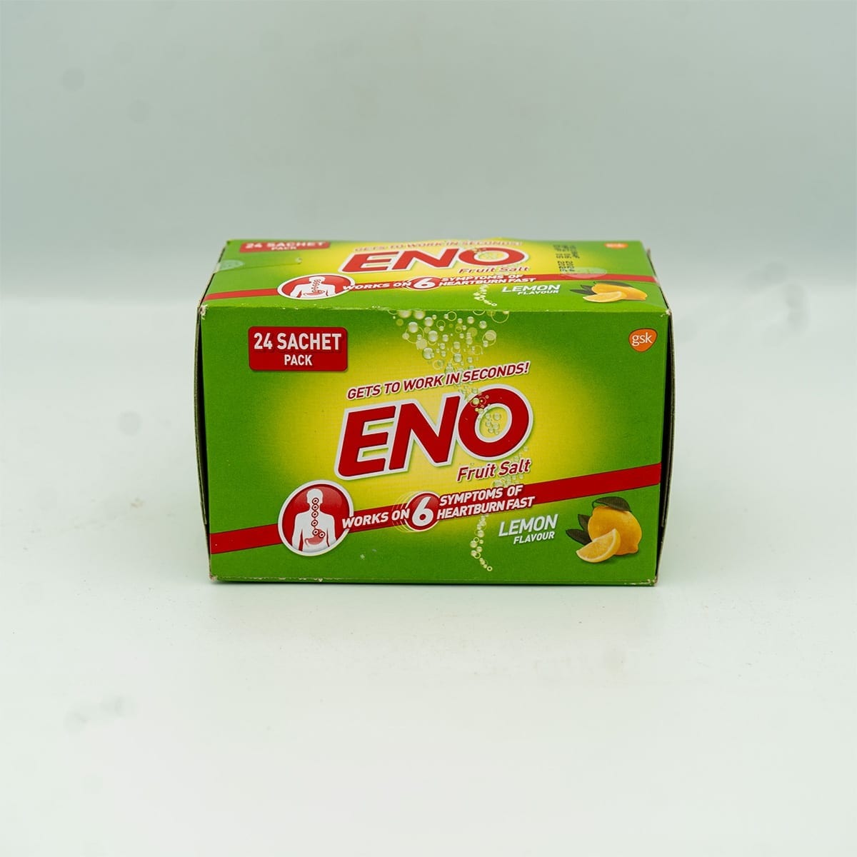 According to ENO’s official site, the product is made up of Svarjiksara (Shudh) and Nimbukamlam (Shushkam), which neutralise stomach acid on contact and help relieve indigestion and gas. Chemically, it is a mixture of sodium bicarbonate, citric acid, and sodium carbonate. According to ENO’s official site, the product is made up of Svarjiksara (Shudh) and Nimbukamlam (Shushkam), which neutralise stomach acid on contact and help relieve indigestion and gas. Chemically, it is a mixture of sodium bicarbonate, citric acid, and sodium carbonate.