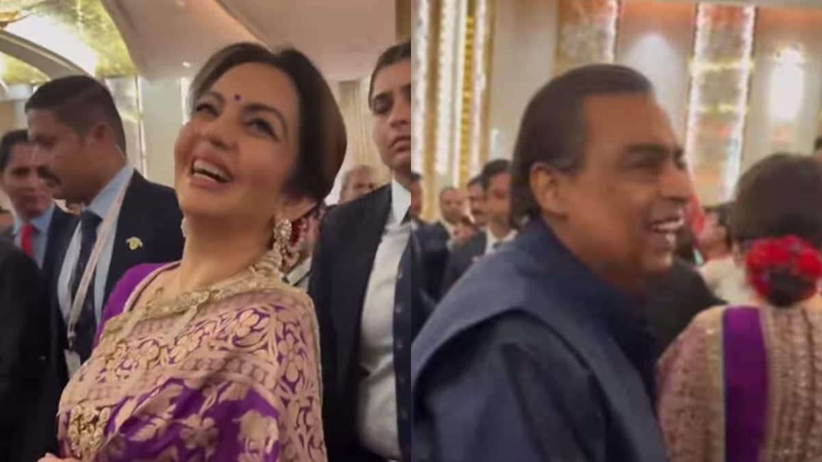 Nita Ambani Dazzles In Purple Banarasi Saree As Ambanis Host Grand Diwali Party | Video