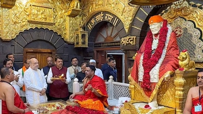 Union Home Minister Amit Shah and Devendra Fadnavis in Shirdi