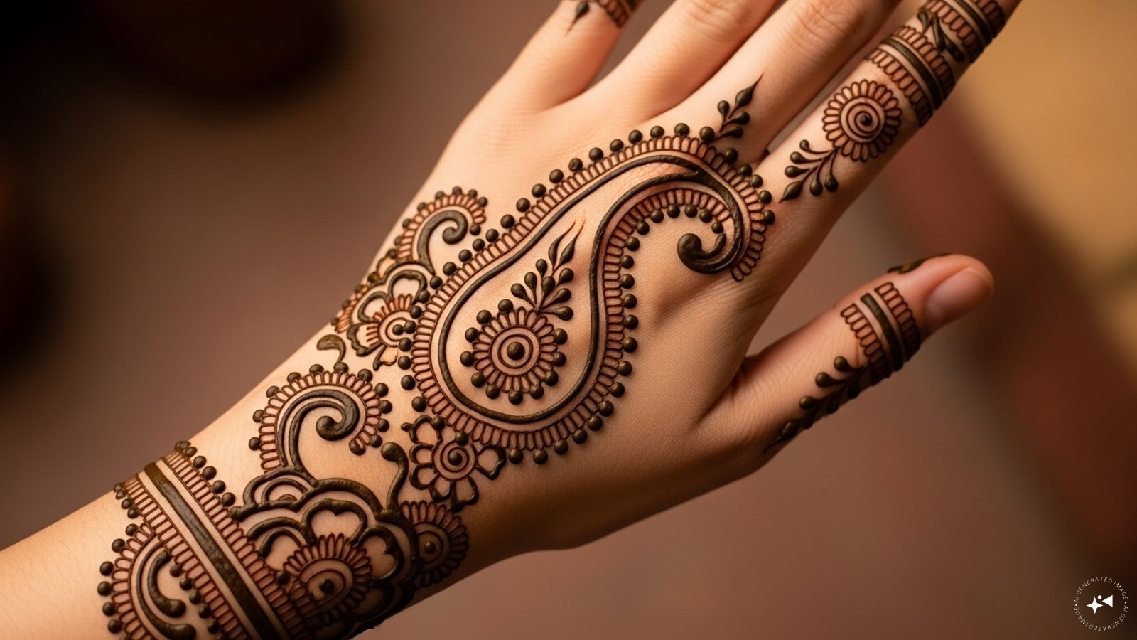 Minimalist Paisley: A clean, outlined paisley shape on the palm or wrist without heavy filling. Minimalist Paisley: A clean, outlined paisley shape on the palm or wrist without heavy filling.