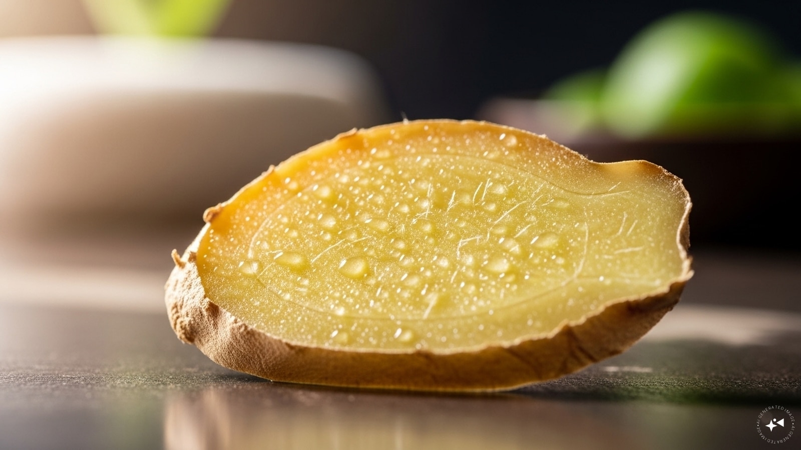 Then, add a slice of fresh ginger. It helps increase gut motility and improve digestion. Ginger is known for its anti-inflammatory compounds like gingerols.   Then, add a slice of fresh ginger. It helps increase gut motility and improve digestion. Ginger is known for its anti-inflammatory compounds like gingerols.