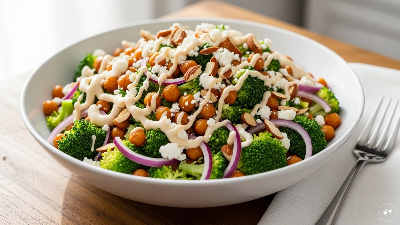 Broccoli & Chickpea Crunch Salad: Combine blanched broccoli, canned chickpeas, and sunflower seeds, and let it chill. Serve with a dollop of yogurt dressing.