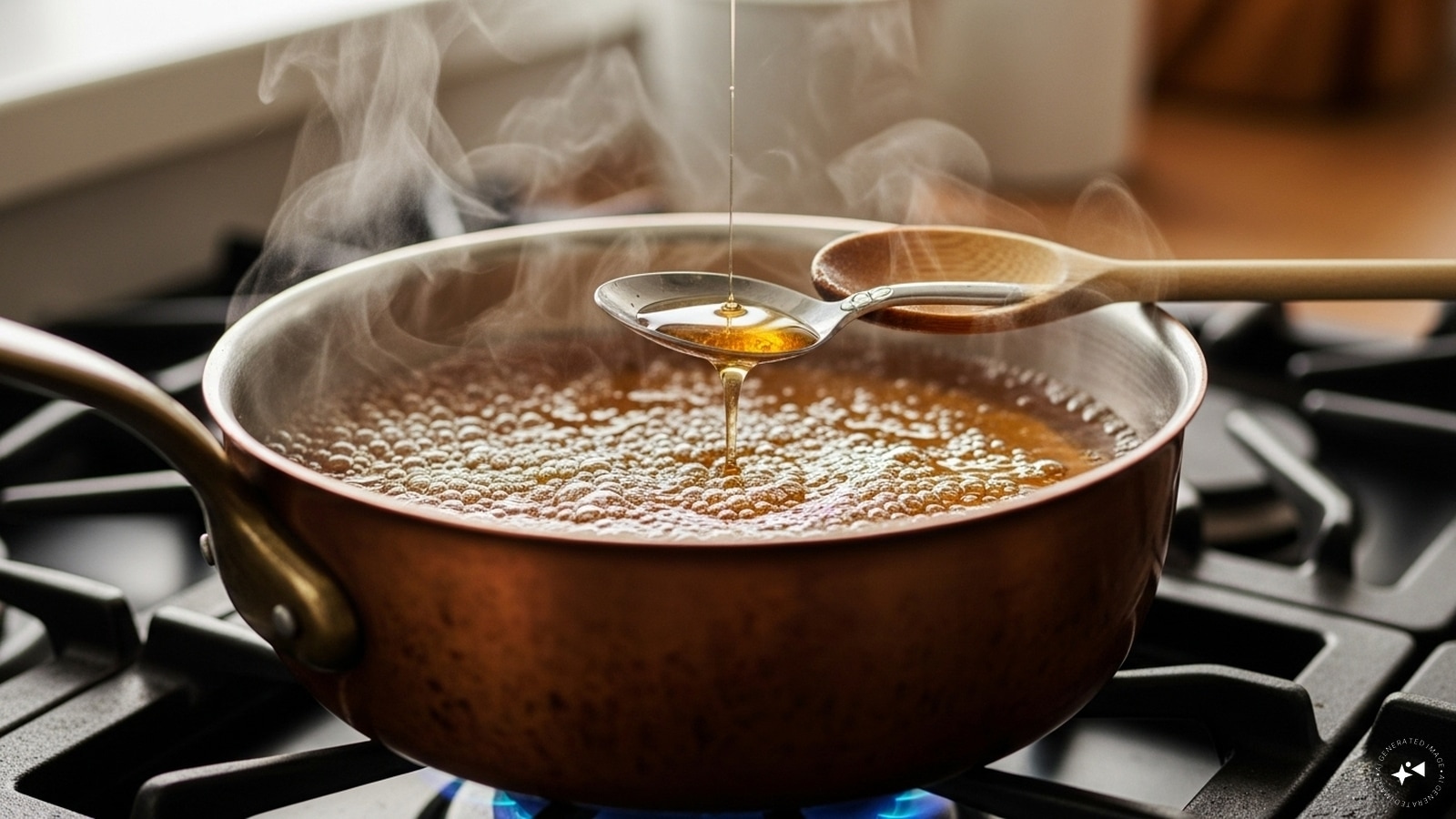  Boil sugar and water to one-stiring consistency. 