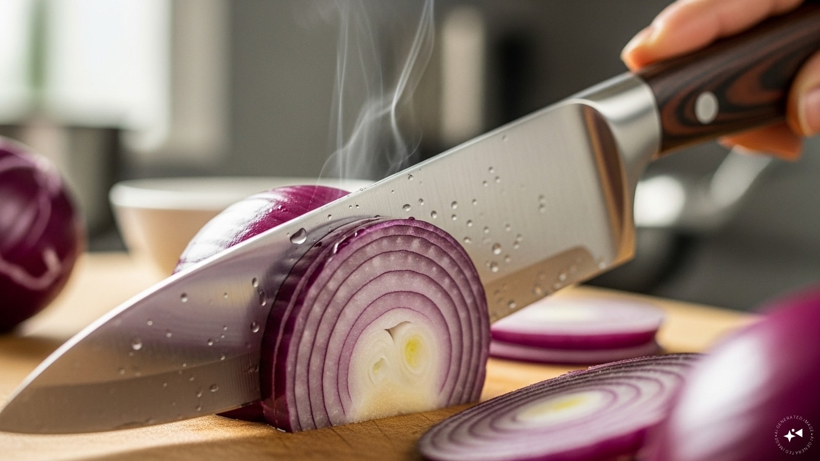 Use a sharp knife: A sharp knife breaks fewer cells, releasing fewer sulfur compounds and reducing irritation. Use a sharp knife: A sharp knife breaks fewer cells, releasing fewer sulfur compounds and reducing irritation.