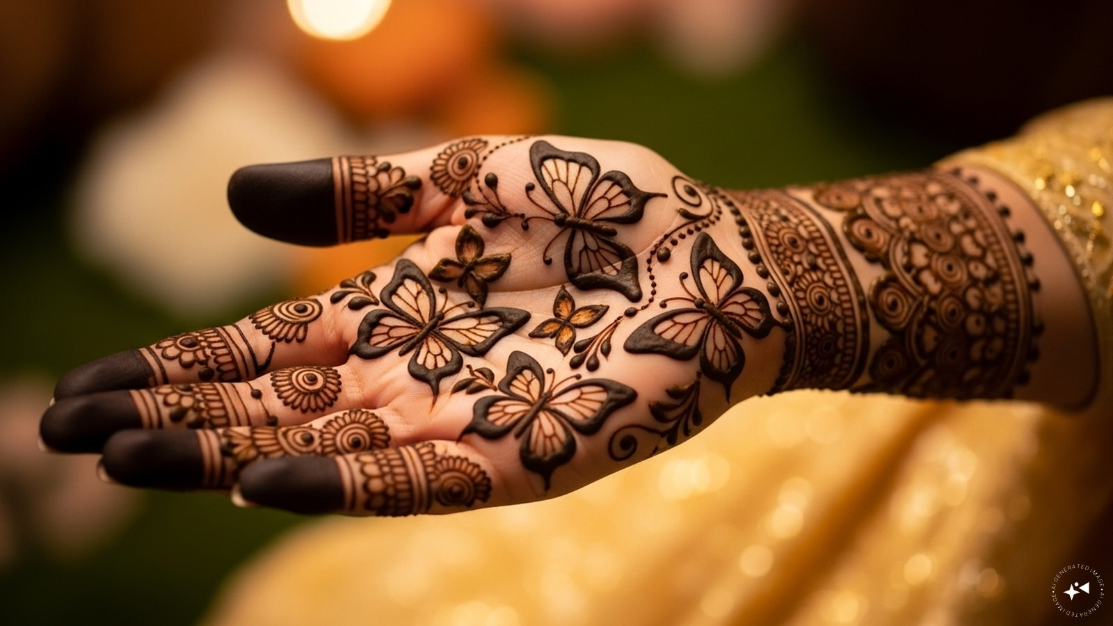 Butterfly Silhouette: A minimal butterfly outline placed elegantly on the wrist or near the thumb. Butterfly Silhouette: A minimal butterfly outline placed elegantly on the wrist or near the thumb.