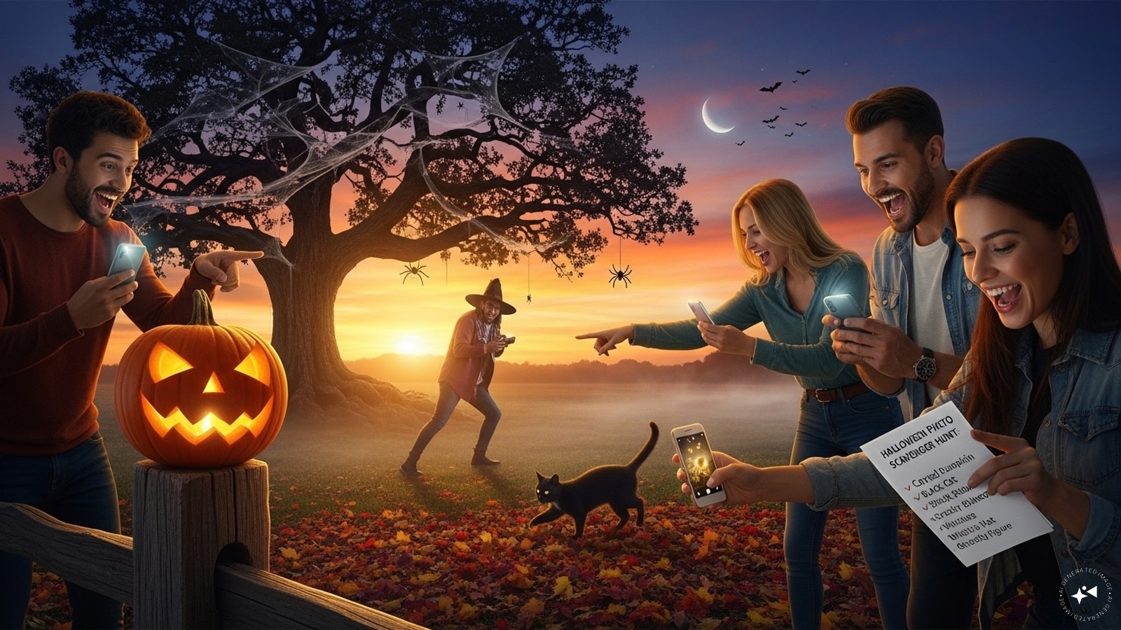 Halloween Photo Scavenger Hunt: Create a list of Halloween-themed photos like carved pumpkin, black cat to capture. The most creative photos win prizes.   Halloween Photo Scavenger Hunt: Create a list of Halloween-themed photos like carved pumpkin, black cat to capture. The most creative photos win prizes.