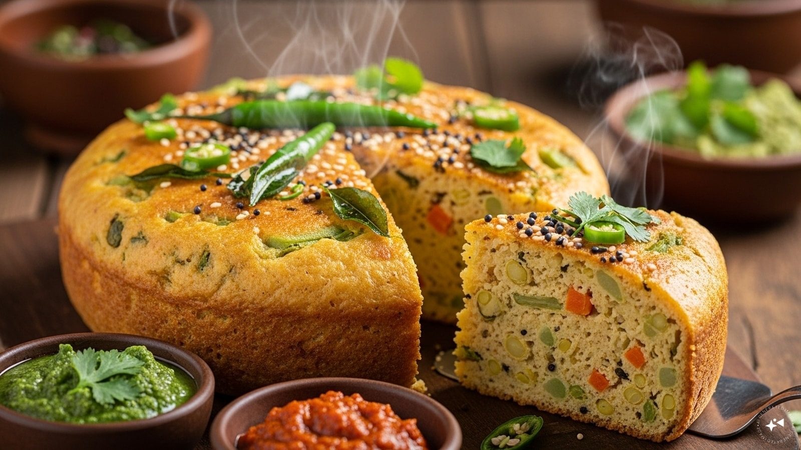 Dal Handvo: Mix leftover dal with rice flour, grated veggies, and curd; ferment and cook as a savory Gujarati cake. (AI generated image) Dal Handvo: Mix leftover dal with rice flour, grated veggies, and curd; ferment and cook as a savory Gujarati cake. (AI generated image)