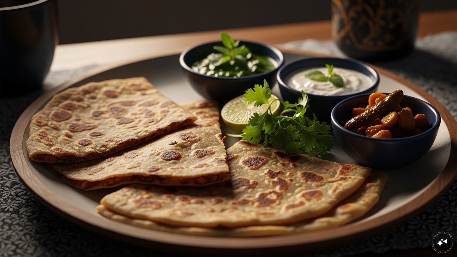 Dal Paratha: Mix leftover dal with whole wheat flour, spices, and knead into dough. Roll and cook like regular parathas. (AI generated image)