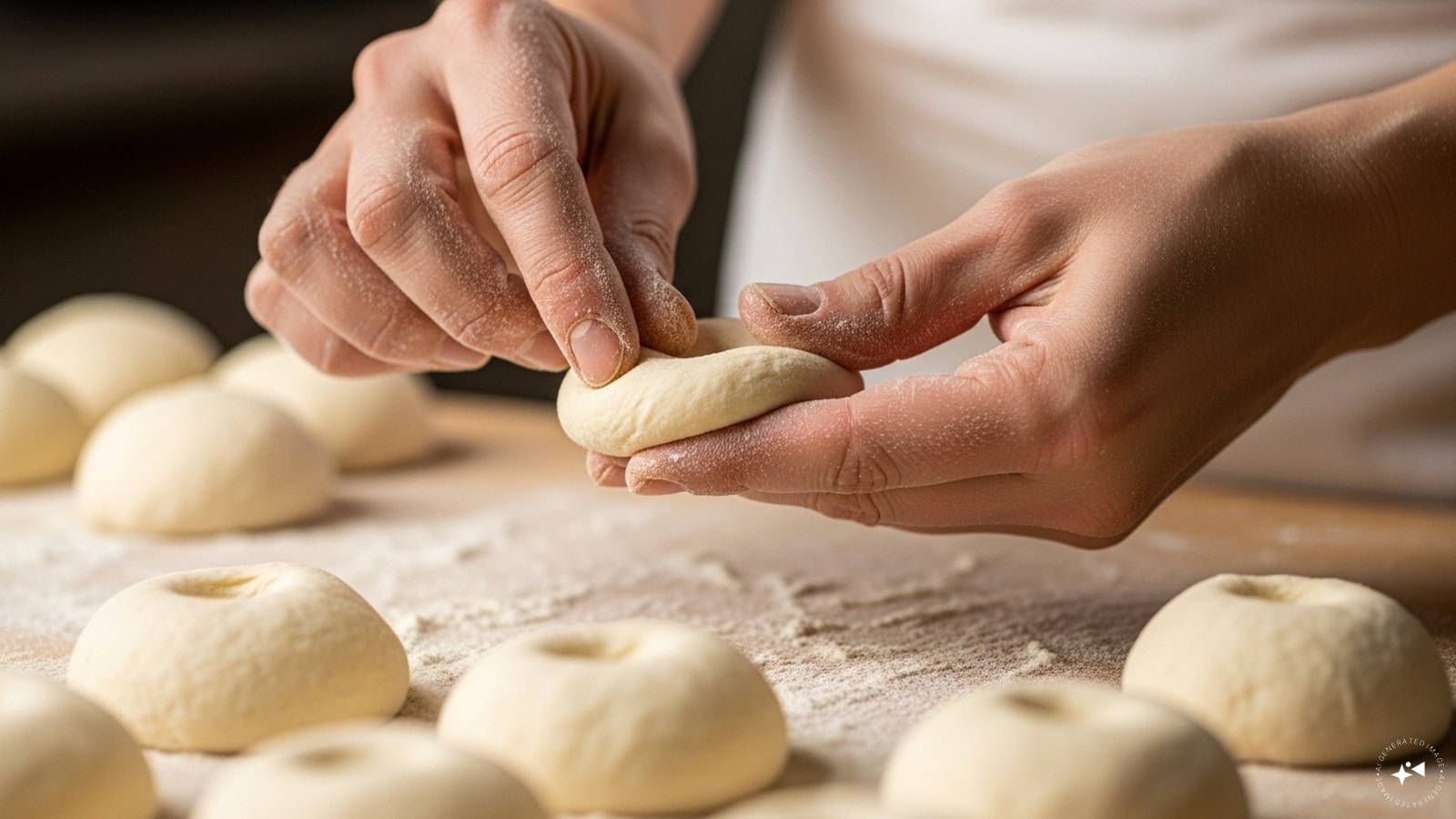  Now, make small balls, flatten slightly, and create a dent at the centre. 
