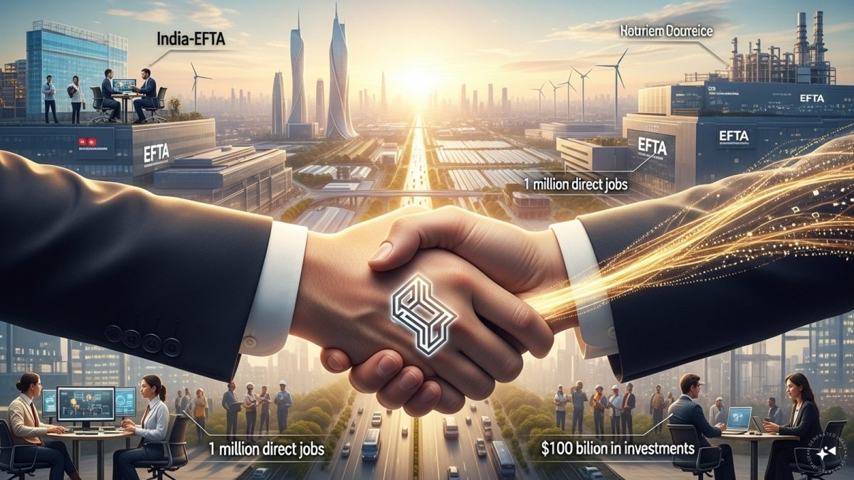 India-EFTA Trade Pact Set To Drive $100 Billion Investment, Create 1 Million Jobs