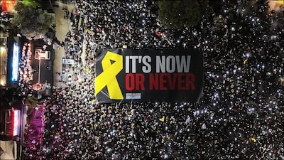 Thousands of people gathered in Israel's Hostages Square to demand the safe return of all hostages. Image/X