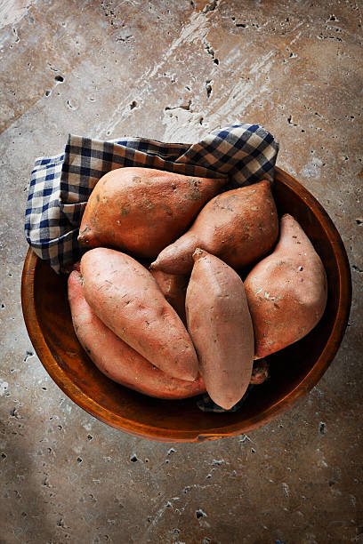 Sweet Potatoes: High in complex carbs and fiber, sweet potatoes help keep blood sugar levels stable—preventing mood dips. Sweet Potatoes: High in complex carbs and fiber, sweet potatoes help keep blood sugar levels stable—preventing mood dips.