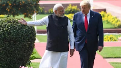 PM Narendra Modi with US President Donald Trump. (PTI)