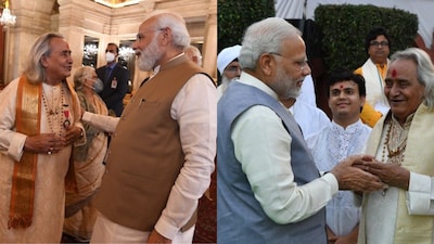 PM Modi with singer Pandit Chhannulal Mishra (Credits: X/Narendra Modi)