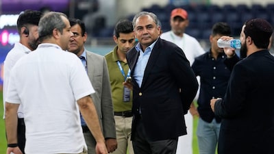 Pakistan's Minister of Interior and President of the Asian Cricket Council Mohsin Naqvi during Asia Cup final. (AP Photo)
