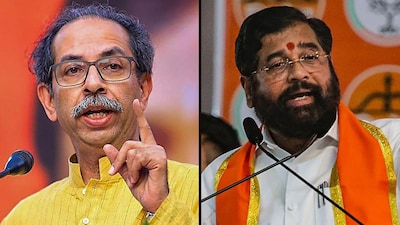 Uddhav Thackeray (left) and Eknath Shinde. (PTI)