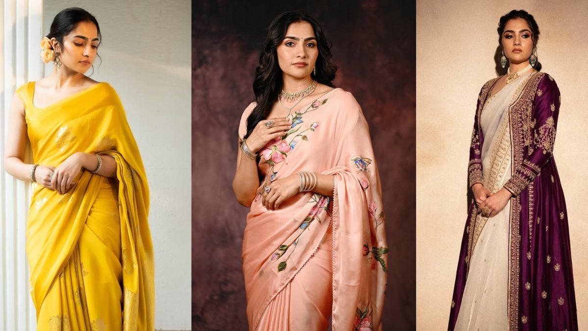 <div>Kantara Chapter 1 Star Rukmini Vasanth's Gorgeous Saree Blouse Designs</div>