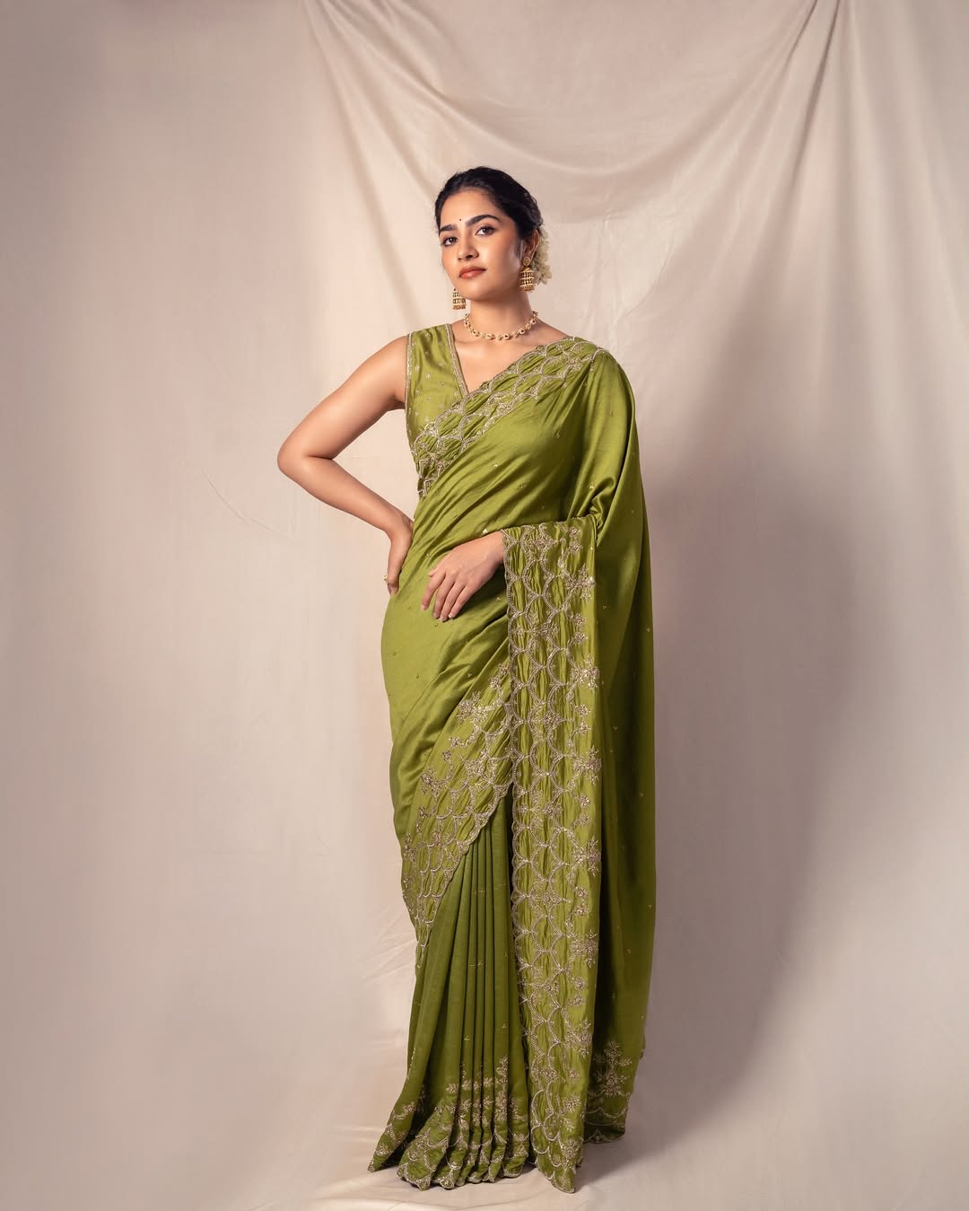 Kantara Chapter 1 Star Rukmini Vasanth's Gorgeous Saree Blouse Designs