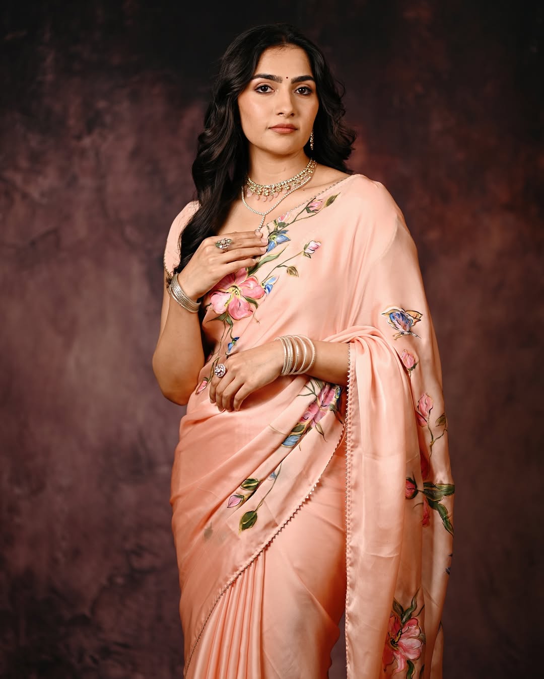 Kantara Chapter 1 Star Rukmini Vasanth's Gorgeous Saree Blouse Designs Kantara Chapter 1 Star Rukmini Vasanth's Gorgeous Saree Blouse Designs