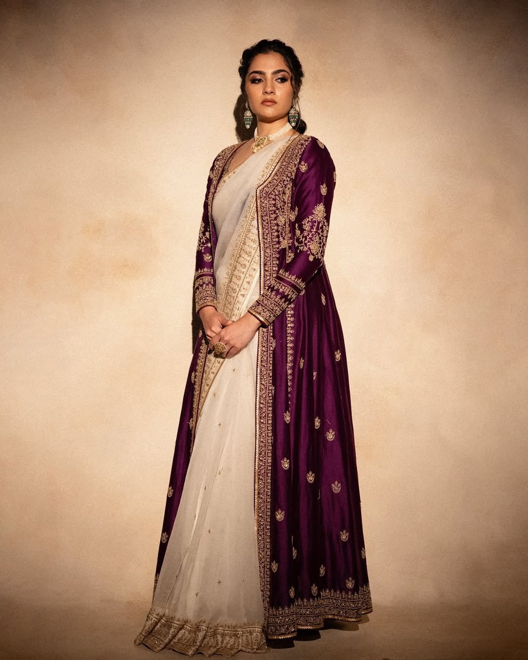 Kantara Chapter 1 Star Rukmini Vasanth's Gorgeous Saree Blouse Designs Kantara Chapter 1 Star Rukmini Vasanth's Gorgeous Saree Blouse Designs