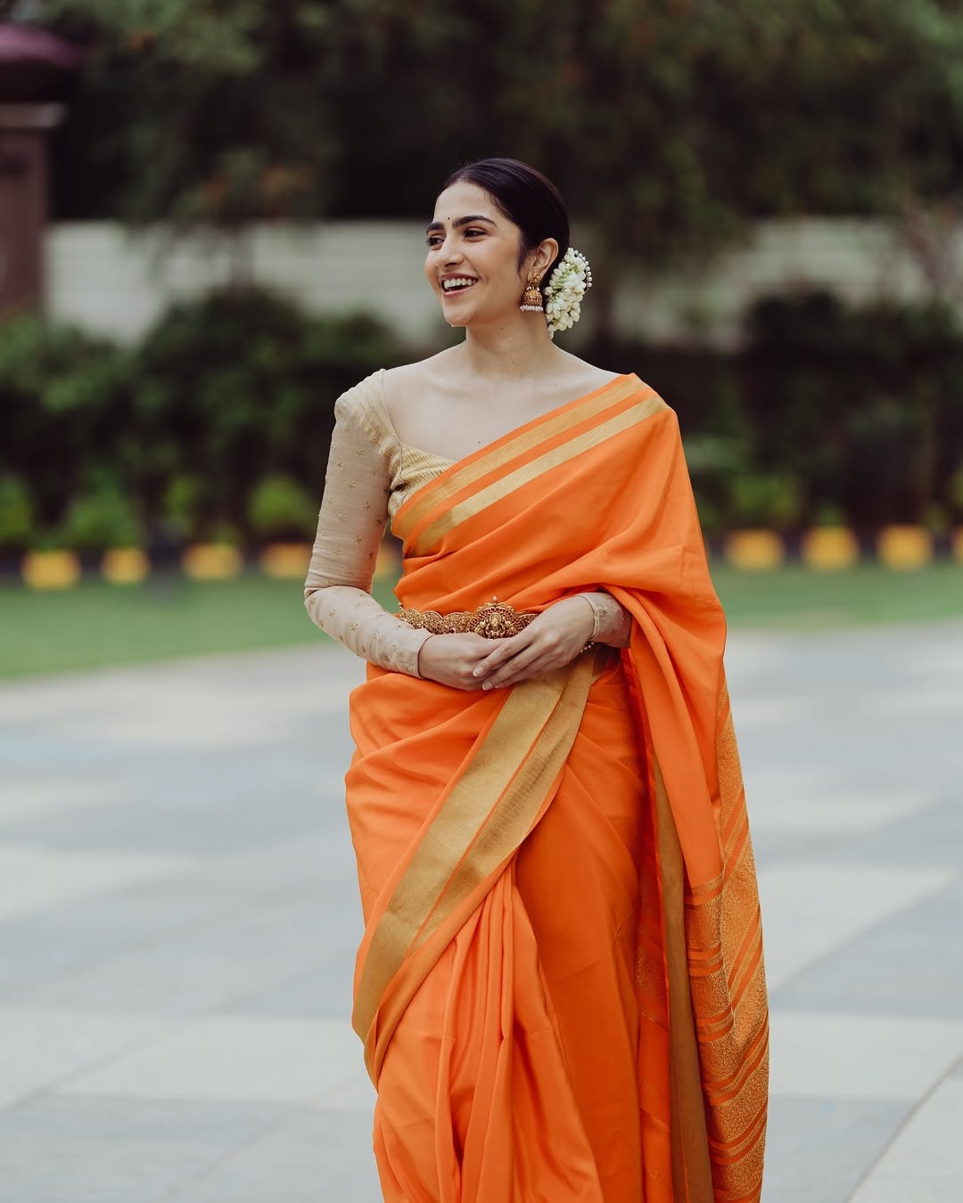 Kantara Chapter 1 Star Rukmini Vasanth's Gorgeous Saree Blouse Designs Kantara Chapter 1 Star Rukmini Vasanth's Gorgeous Saree Blouse Designs
