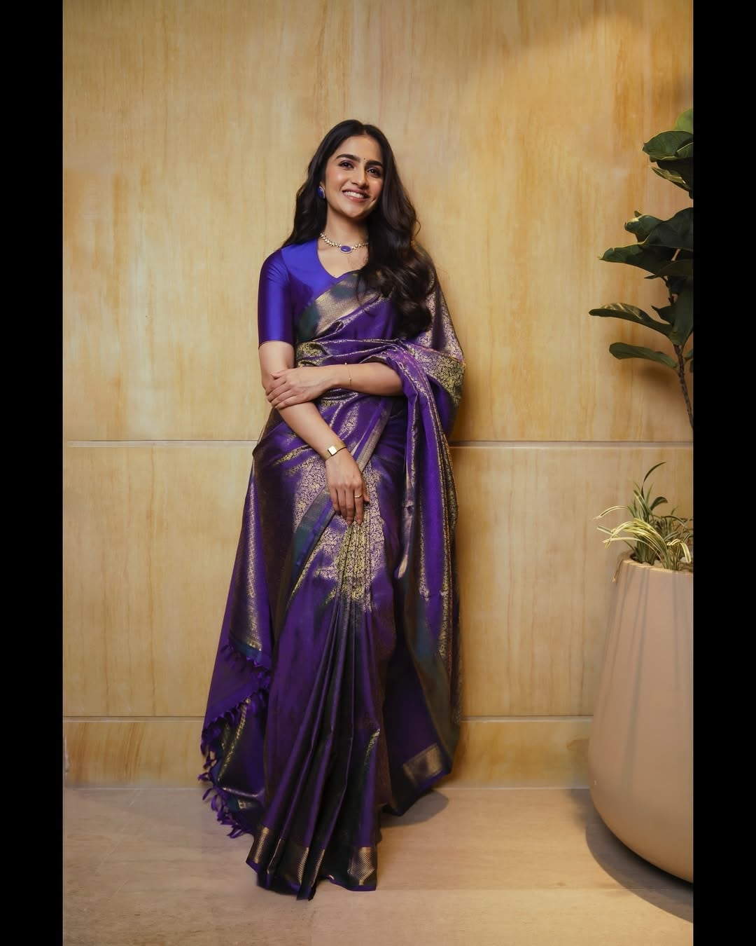 Kantara Chapter 1 Star Rukmini Vasanth's Gorgeous Saree Blouse Designs Kantara Chapter 1 Star Rukmini Vasanth's Gorgeous Saree Blouse Designs