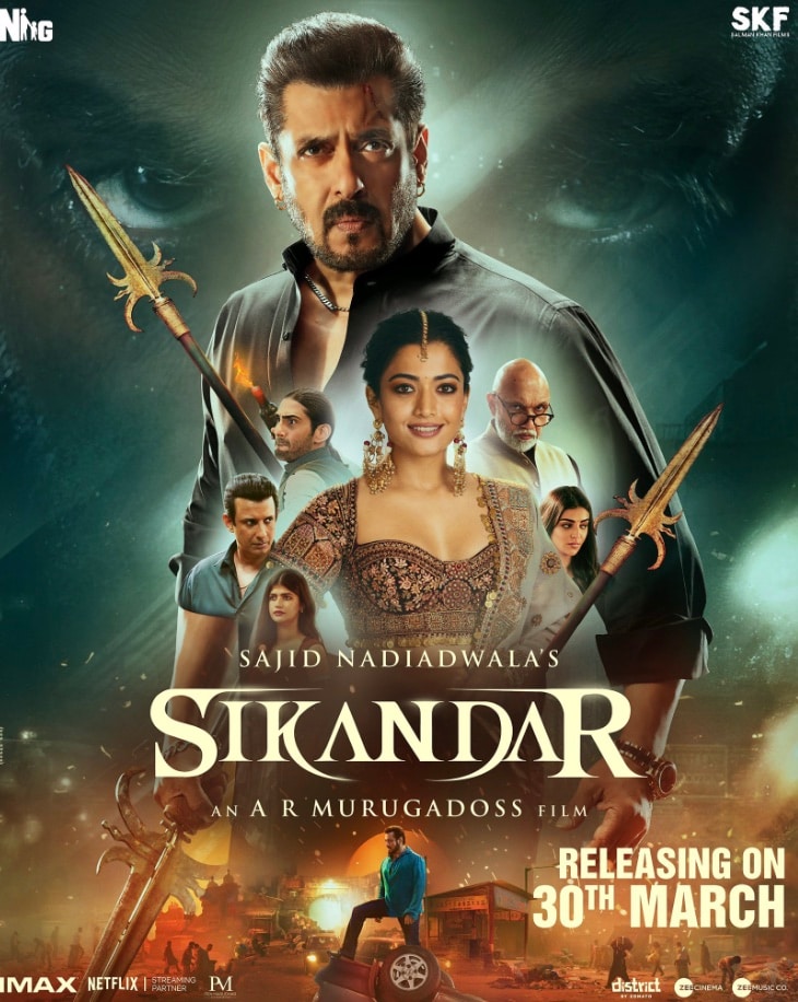 Sikandar: The AR Murugadoss directorial stars Salman Khan, Rashmika Mandanna, Kajal Aggarwal, Sharman Joshi and Sathyaraj in key roles. Sikandar: The AR Murugadoss directorial stars Salman Khan, Rashmika Mandanna, Kajal Aggarwal, Sharman Joshi and Sathyaraj in key roles.